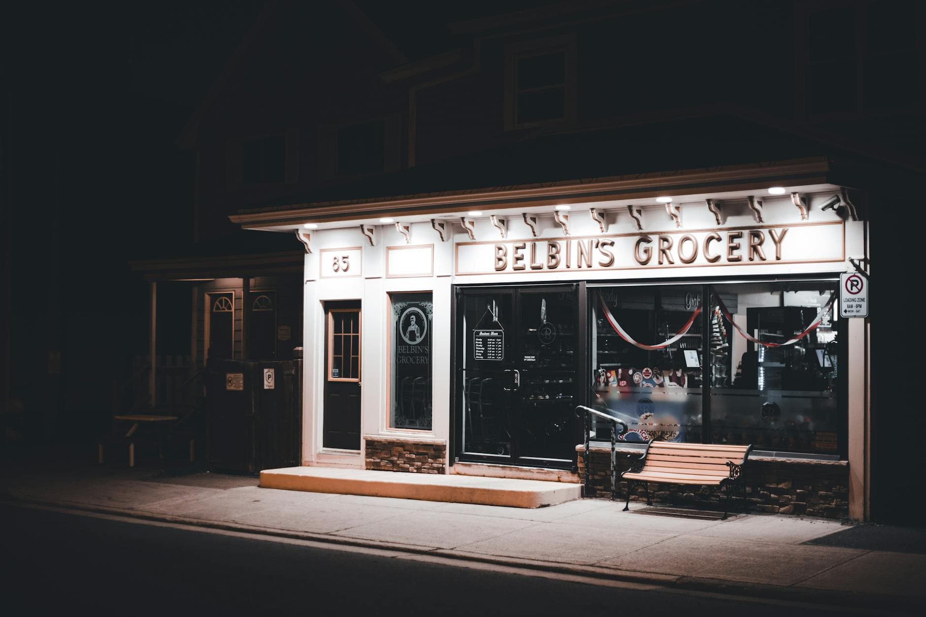 Classic NYC corner store bodega storefront
